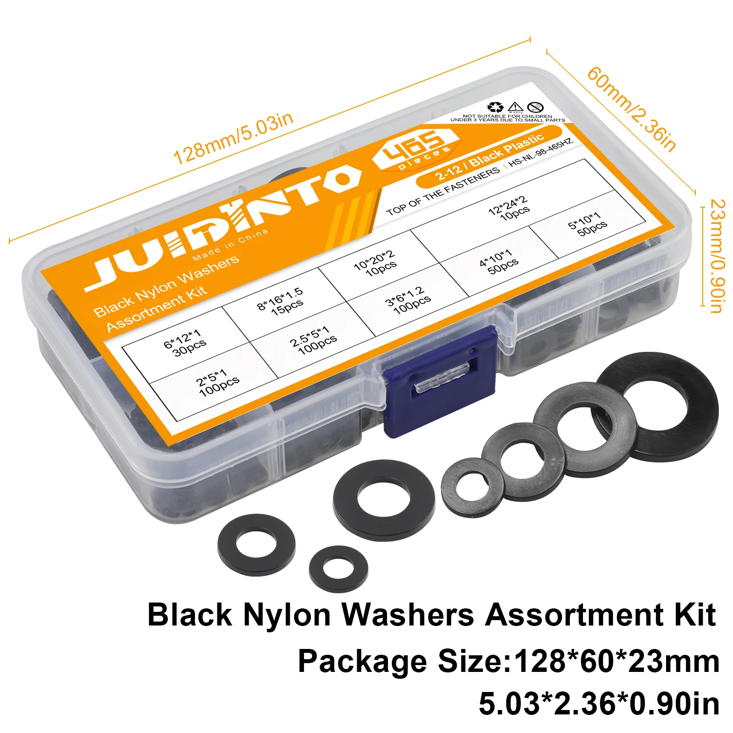 Nylon, Plástico, Preto, Branco, M2, M2.5, M3,