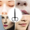 1PC Silver Mirror Light Black Round Head Safety Nose Hair Scissors Professional  Mini Portable Neutral Stainless Steel Scissors 2