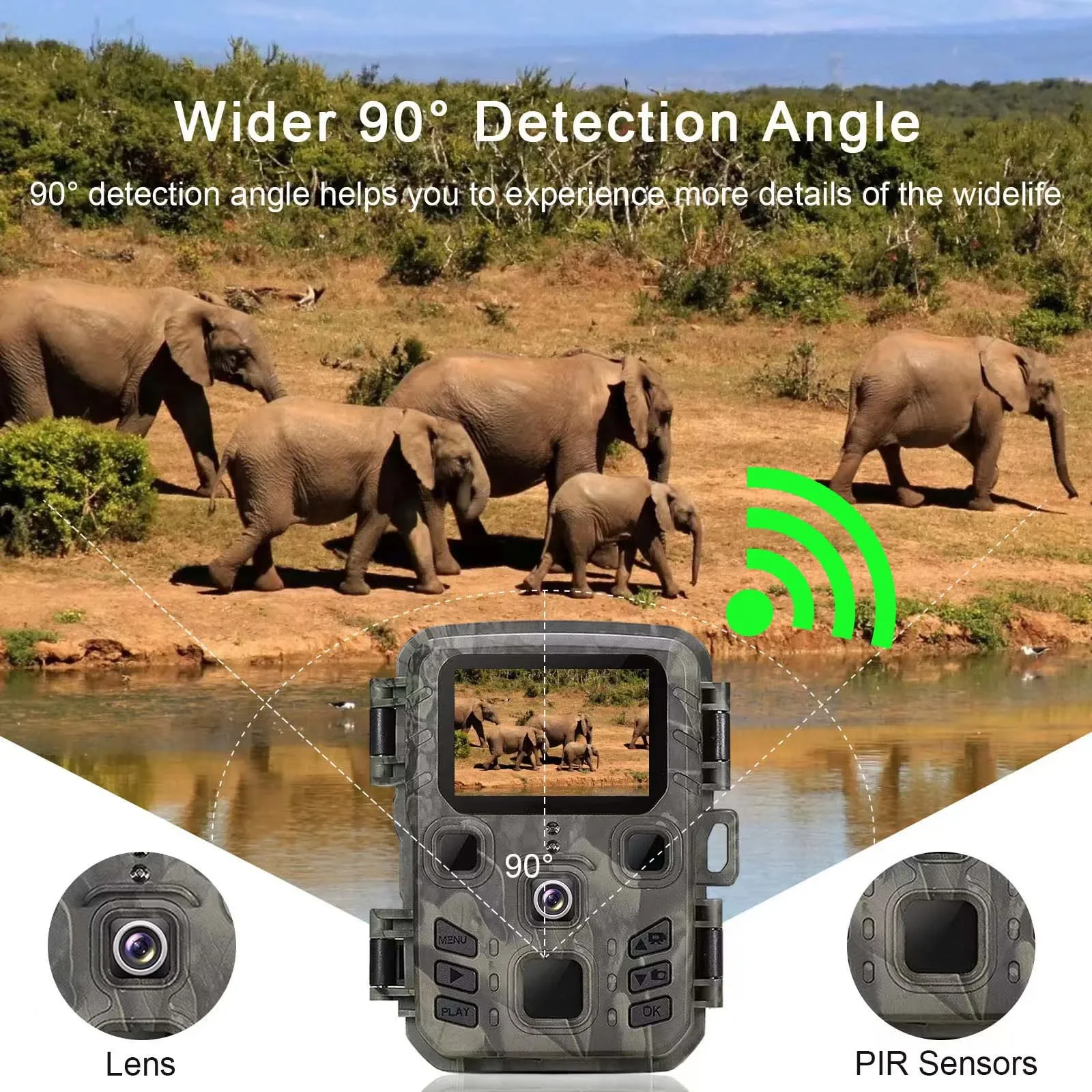 Wireless Bluetooth Wifi301 Pro Telecamera Da Caccia Wifi Mini301 App Control Trail Camera 24Mp Night Vision Motion Wildlife Trap Photo