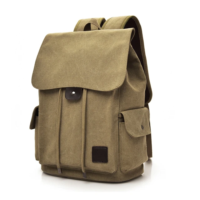 New High Quality Canvas Men Backpack Large Shoulder School Bag Rucksack For Boys Travel Fashion Camping Bags Fashion Simple Bags 3
