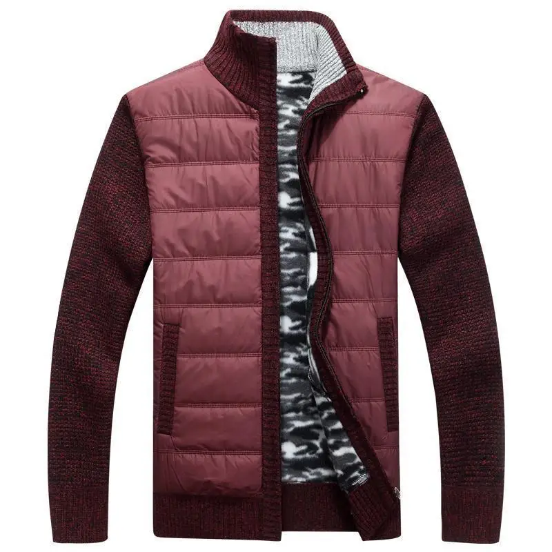 Winter Fleece Carigan Men Sweater Fanshion Patchwork Thick Warm Sweatercoat Men Slim Knitted Sweater Cardigan Men Clothing 2022 6