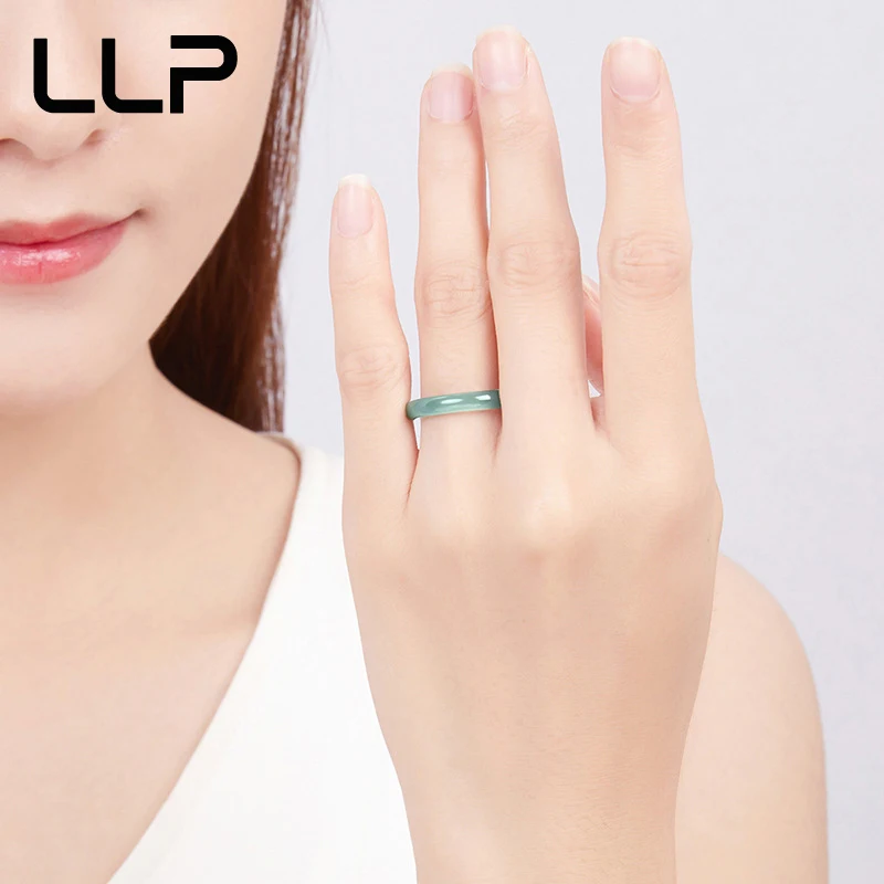 Genuine Natural A Goods Jade Blue Water Ring Fashion Charm Women Ice Jade Ring Jewelry Festival Gifts jade ring