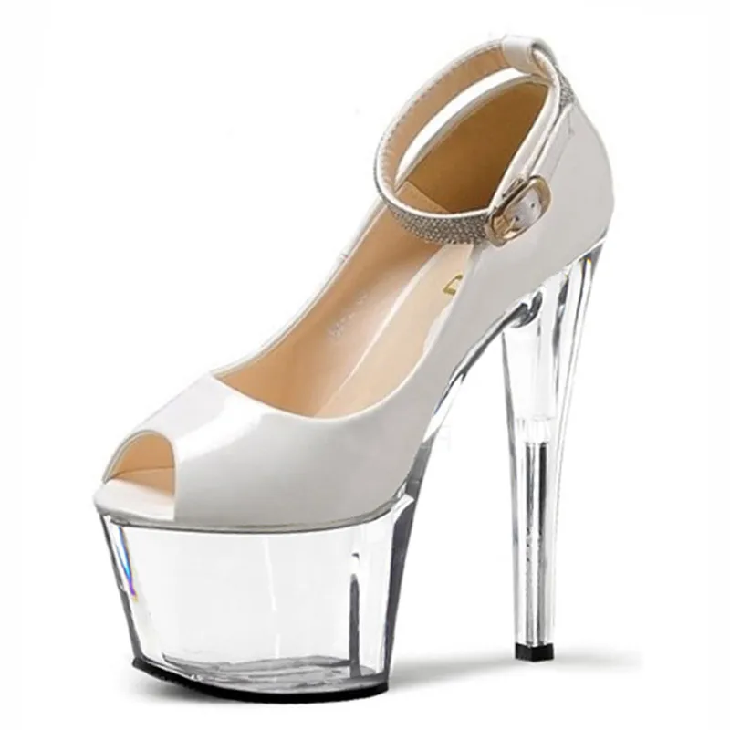 17cm The new women's fashion sexy high-heeled shoes toe heel pump hot selling strappy exotic dance shoes