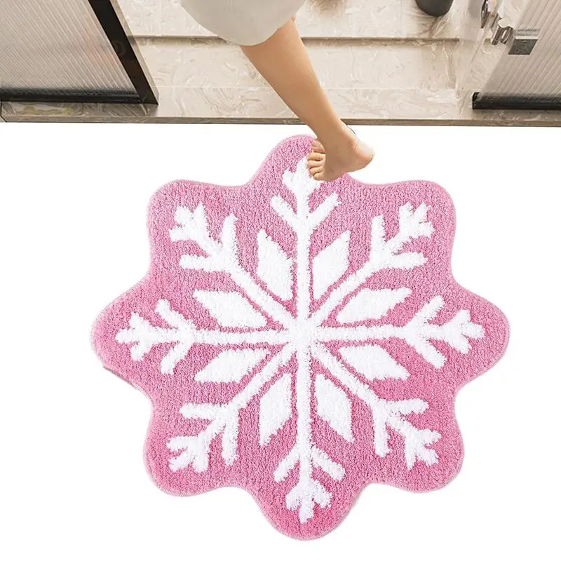 Round Bath Mat Christmas Round Rug For Living Room Non-slip Soft Throw Rugs Carpet Machine Washable Christmas Decoration For