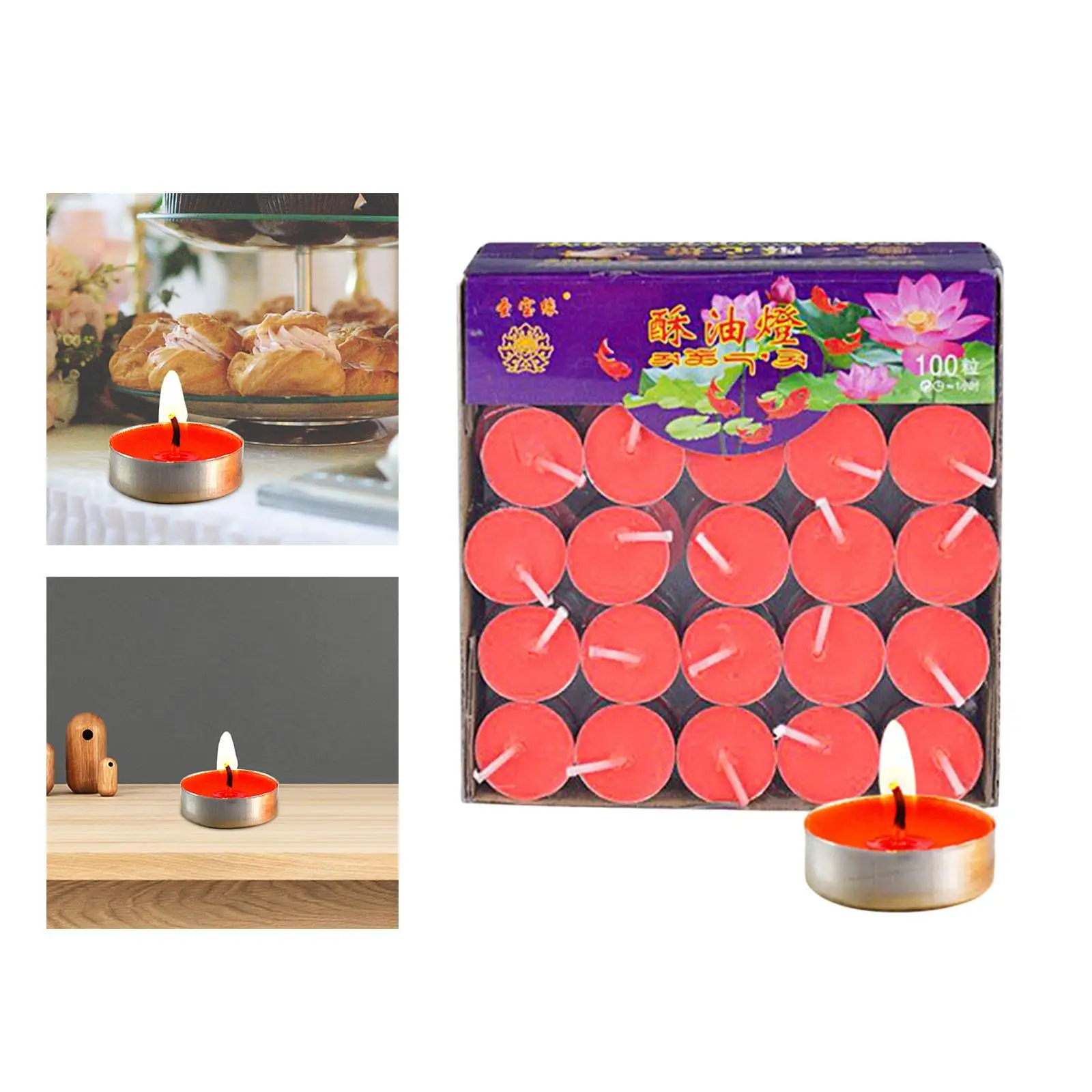  Unscented White Tealight Candles Smokeless Tea Light Candles with Wicks