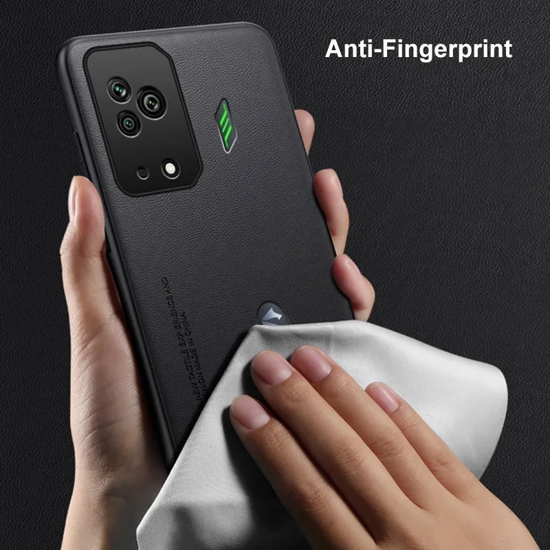 Luxury Silicone PU Leather Phone Case with Matte Finish - BlackShark Edition