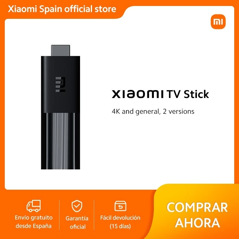 Oficial | Mi TV Stick EU, Android TV 9,0 HDR, asistente de Google, Smart Cast, reproductor multimedia de Streaming portátil