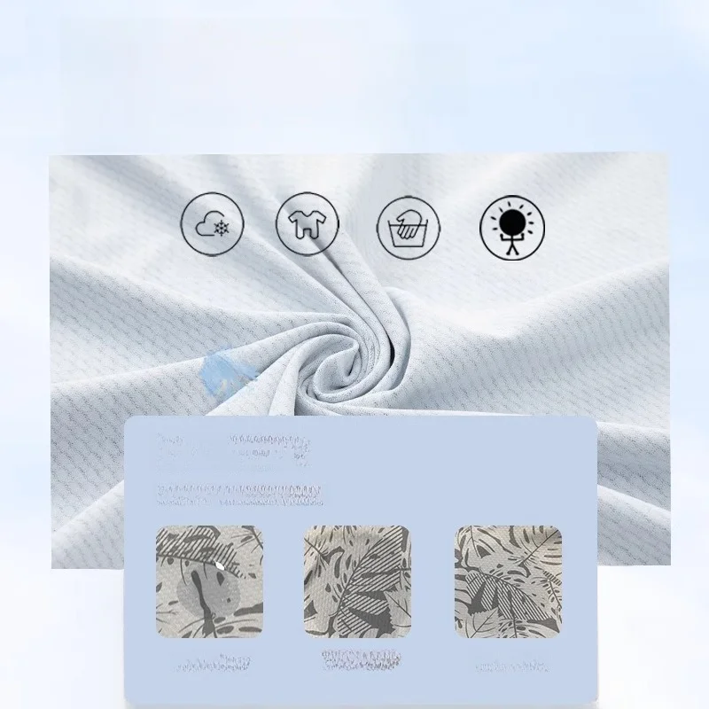 남성용 야외 낚시복 자외선 차단 아이스 실크 통기성 속건 모기 방지 낚시 조끼 마스크 포함 경량 여름용