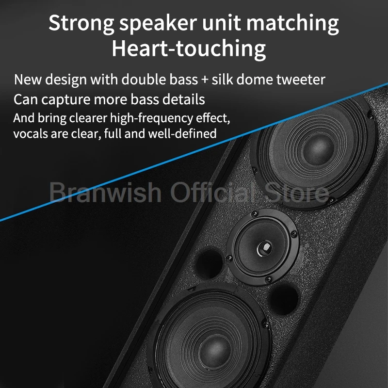 Double 6.5 Inch 8&Omega; High Power Speaker KTV Home Full-Frequency Floor Speaker Professional Private Room Meeting Stage Audio 200W