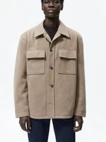 Spring Men's Faux Suede Shirt Jacket Fashion Single-breasted Lapels Tooling Coat Male Loose All-match Outwear 2023 NEW RA - Image 5