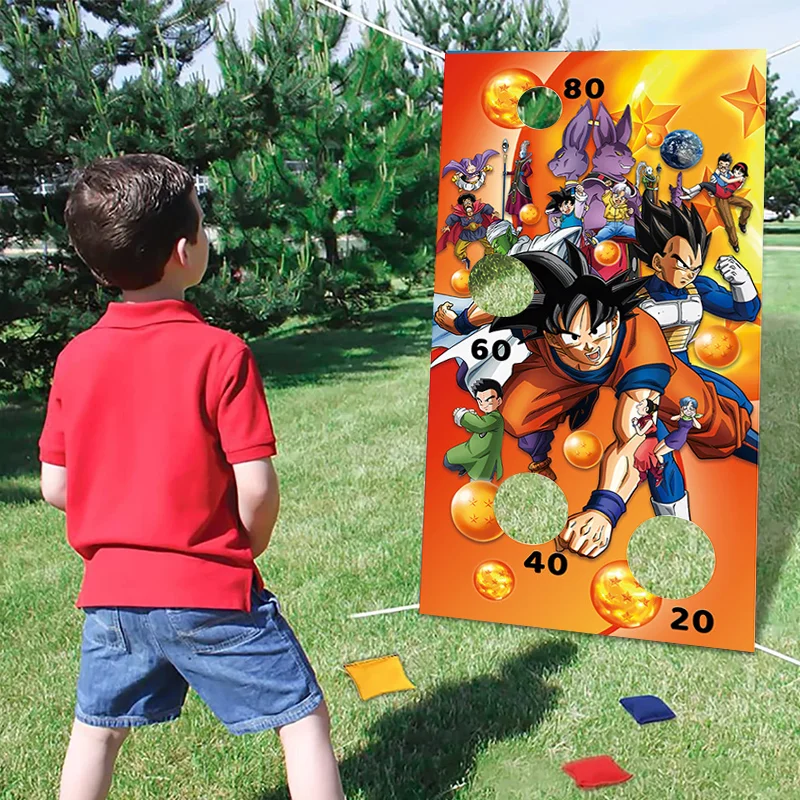 Dragon Ball Z Bean Bag Toss Game-Lancio Carnival Game Banner Goku Party Supplies Decorazioni Per Bambini Adulti Indoor Outdoor