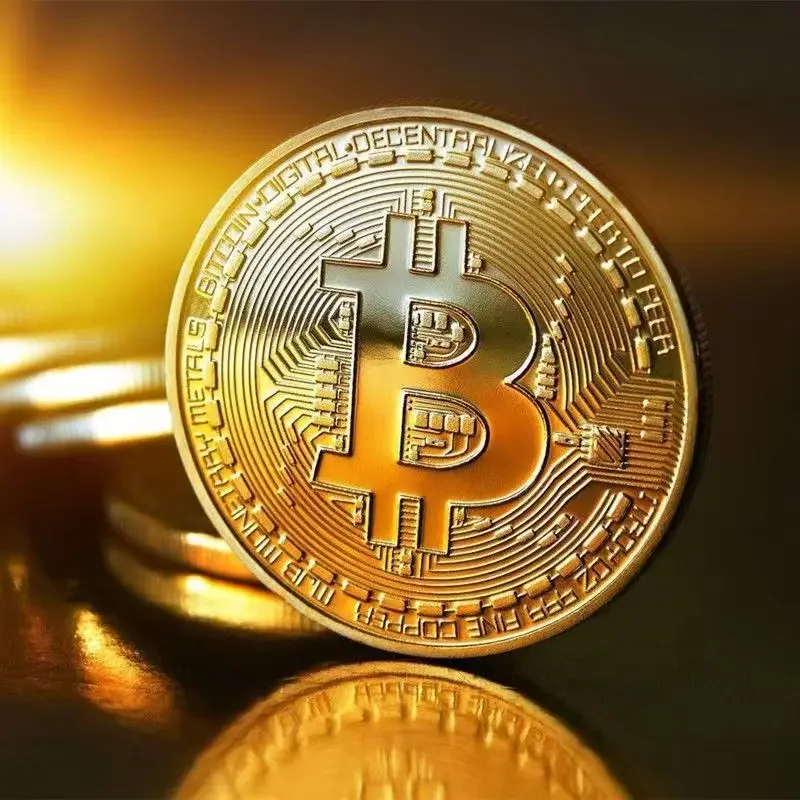 Gold Plated Bitcoin Commemorative Coin - Collectible Art Piece