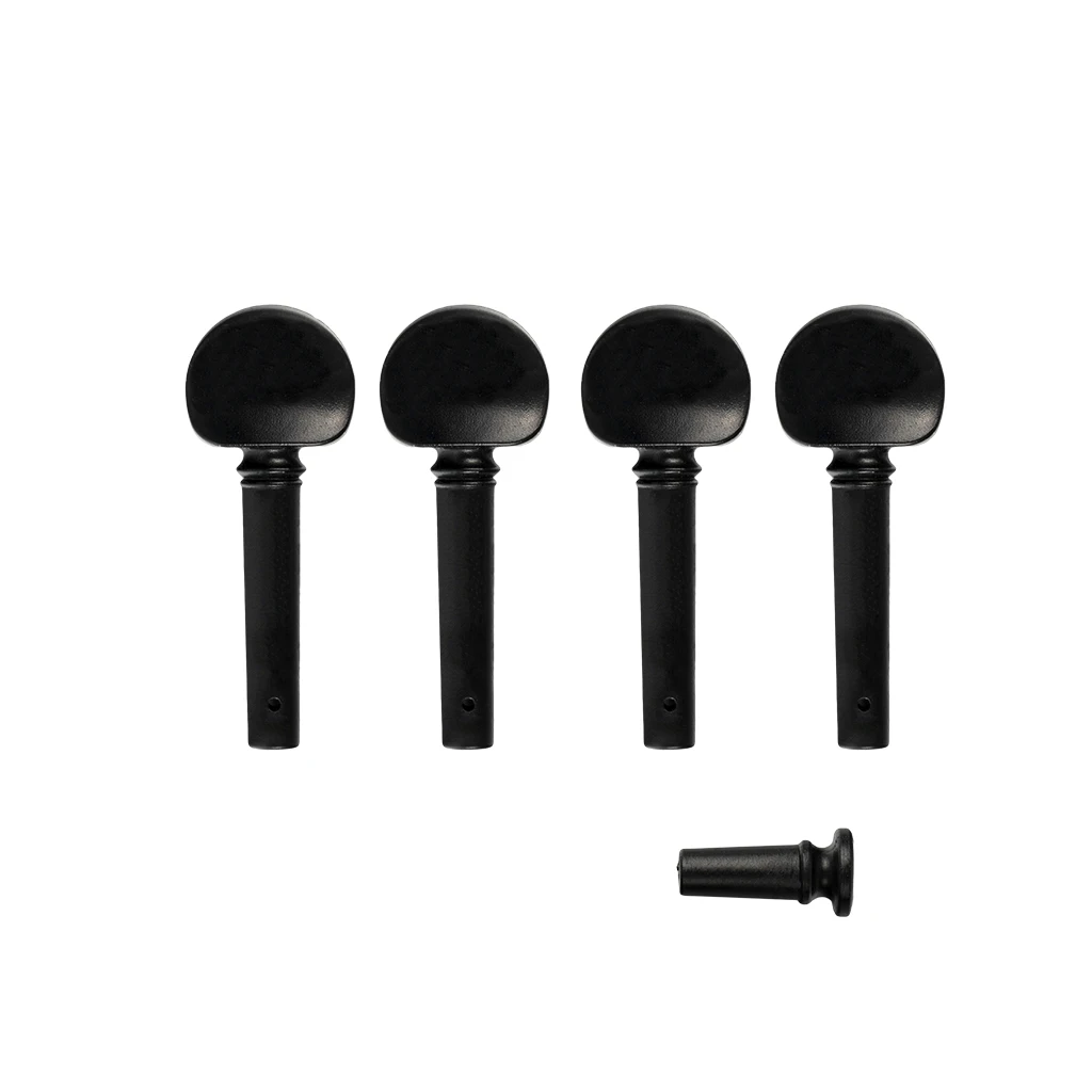 Plastic Violin Tailpiece Set Including Tailpiece+Chinrest+Endpin+Tail Gut+4 Tuning Pegs Beginner Use