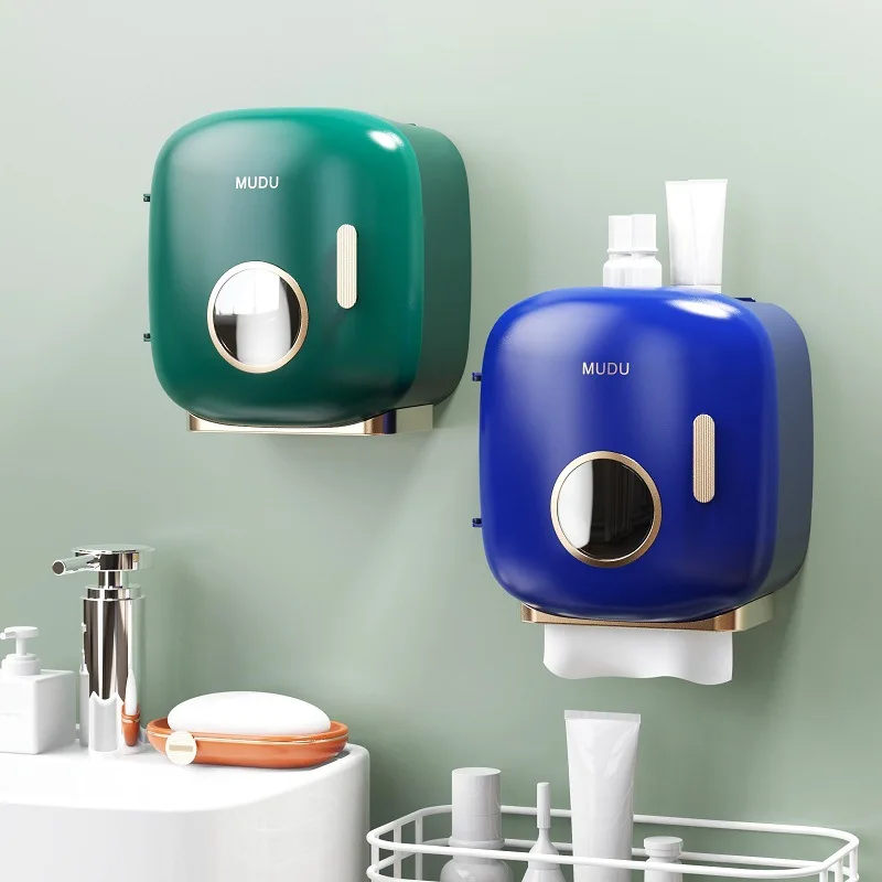 

Коробка для туалетной бумаги, настенная Водонепроницаемая коробка для бумаги, ящик, органайзер для ванной, рулонная вешалка для салфеток, многофункциональная полка
