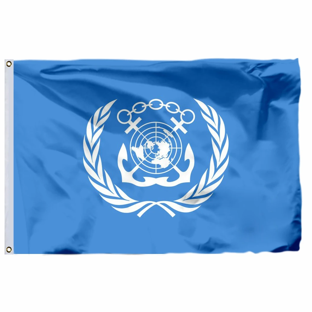 送料込み　国連旗（レプリカ） 国連国連旗90 × 150センチメートル3x5ft iaeaフラグユネスコと