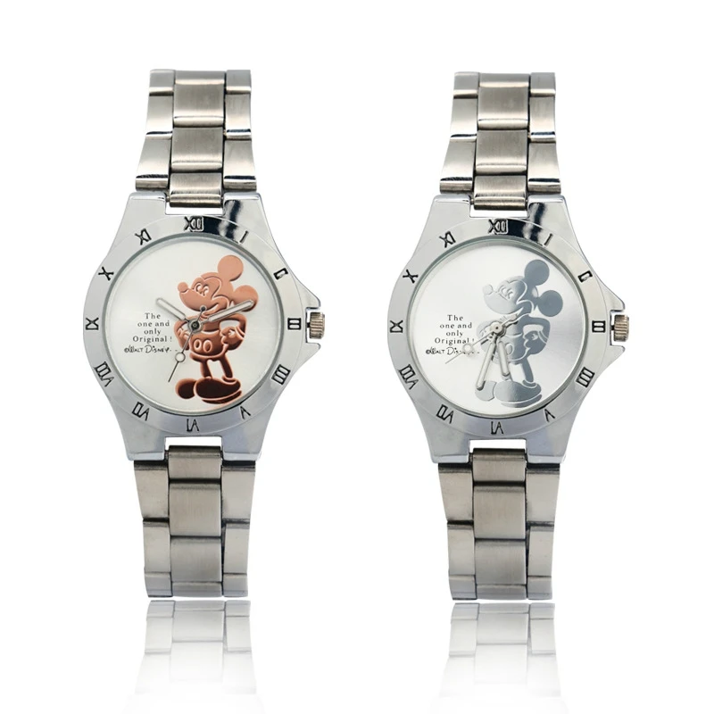 New Disney Mickey Mouse Minnie Gold Silver Watch Children's Boys Girls Watches Steel Students Quartz Adult Watch Birthday Gift 3