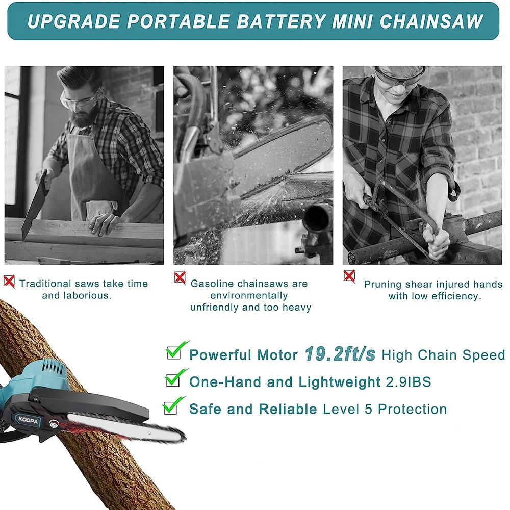 Mini Chainsaw for Makita 18v (No Battery) Woodworking with Small Handheld Electric 6-inch Logging Sawzall Mini Portable Chainsaw 4