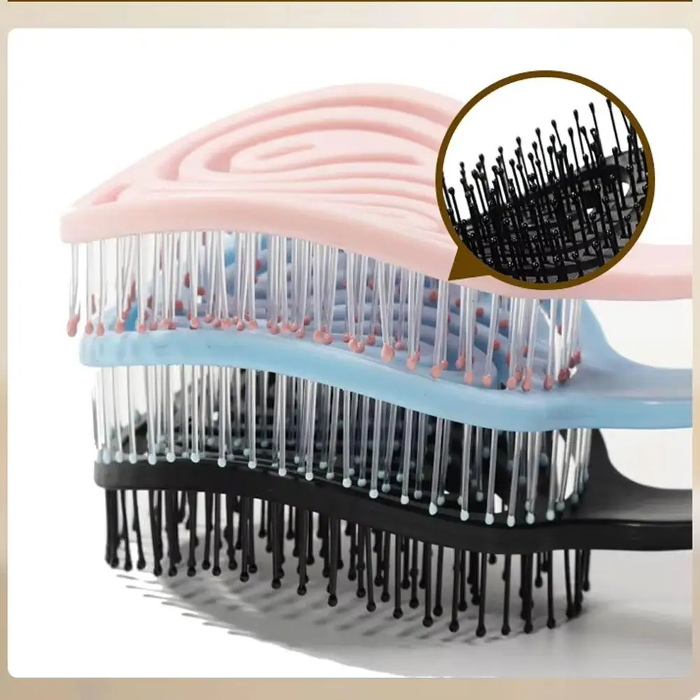 볼륨업 헤어 마사지 빗, 속이 빈 엉킴 방지 브러쉬, 자연모 및 가발용 스타일링 도구