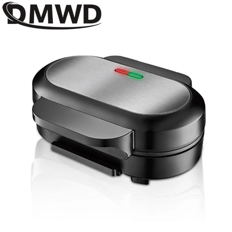DMWD Electric Waffle Sandwich Maker Small Roast Steak Machine Hamburger Non-stick Surface Grill Toaster Breakfast Machine 220V