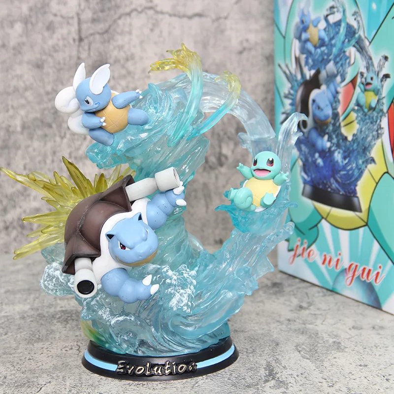 23Cm Pokemon Blastoise Doll Action Figure Evolution Of Slowpoke Mew Model Toys Gift