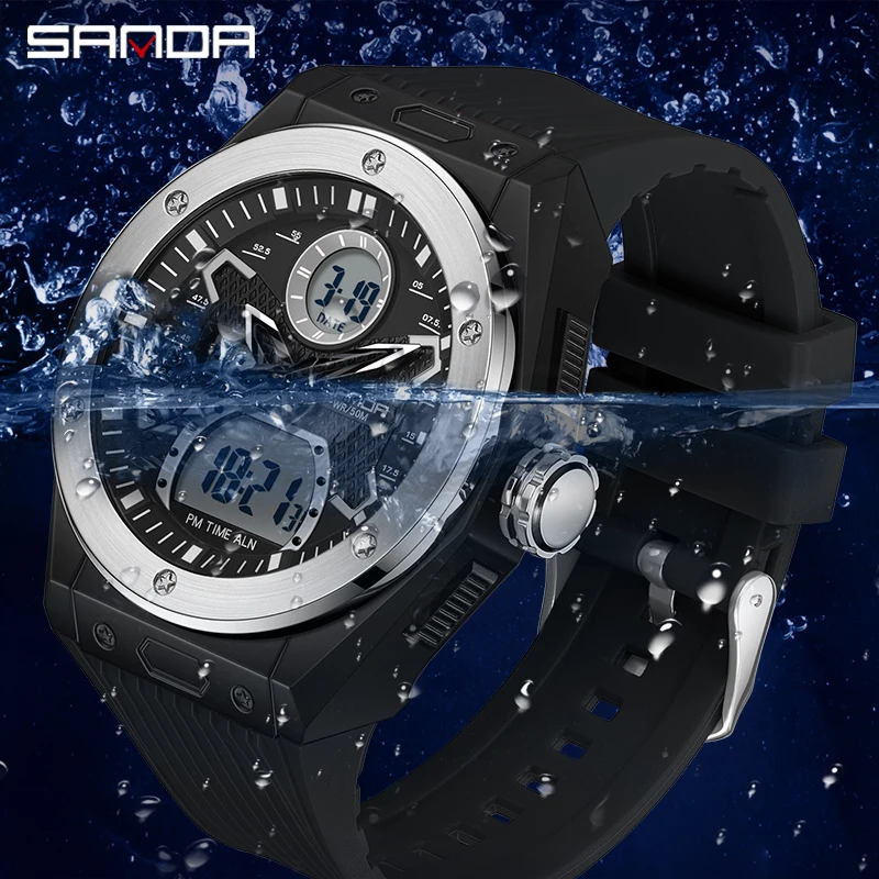 SANDA Top Brand 2022 New Men's Watches Sport Military Quartz Watch for Men Digital Watch 30M Waterproof Clock Relogio Masculino 3