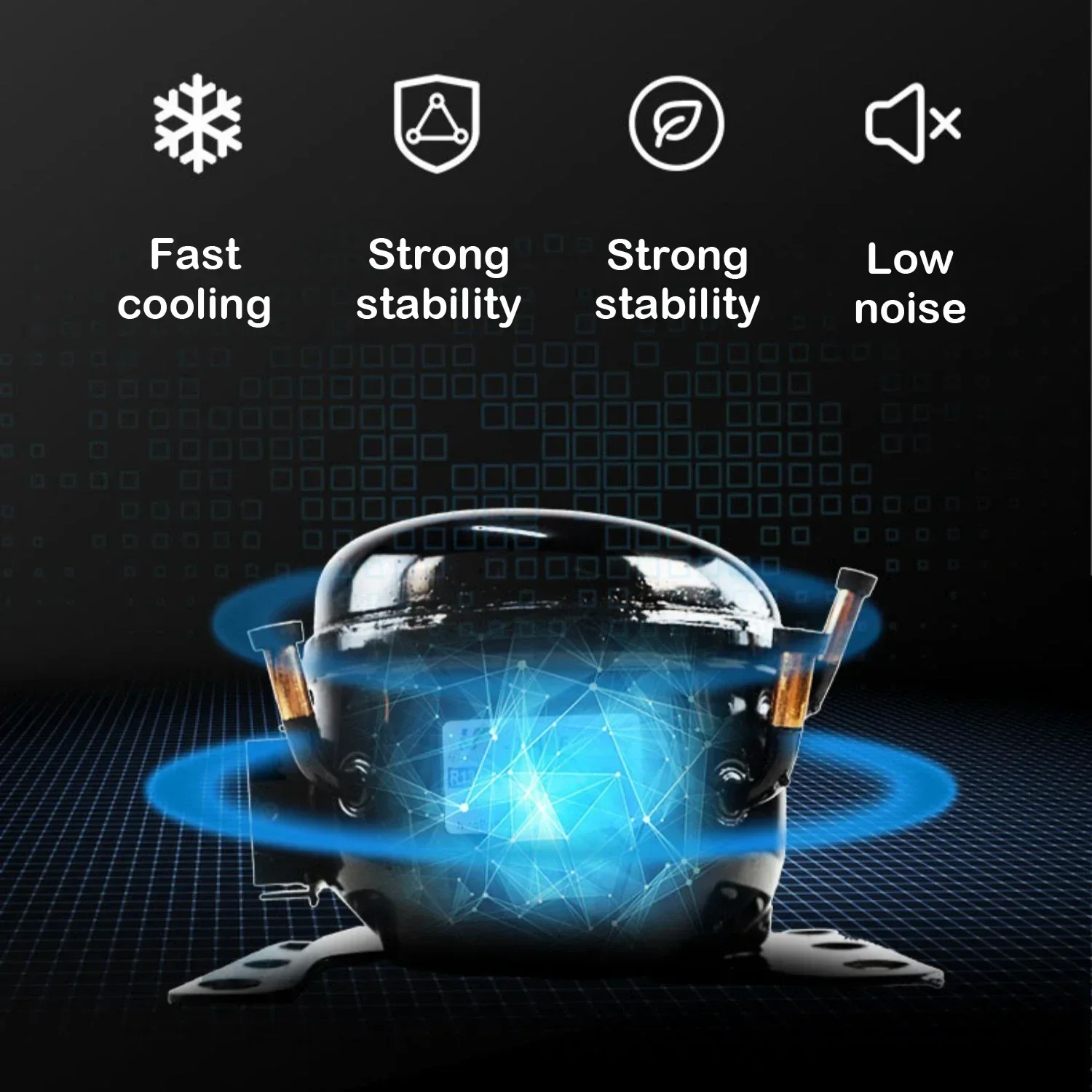 Car Refrigerator, Alpicool C9L, Mini Portable, Auto Compressor Freezer, 12/24V, Car Truck Travel Cooler