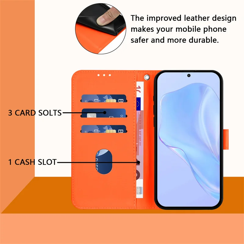 Dopamine Color Flip Stand Wallet Phone Case - Enhanced Protection and Style