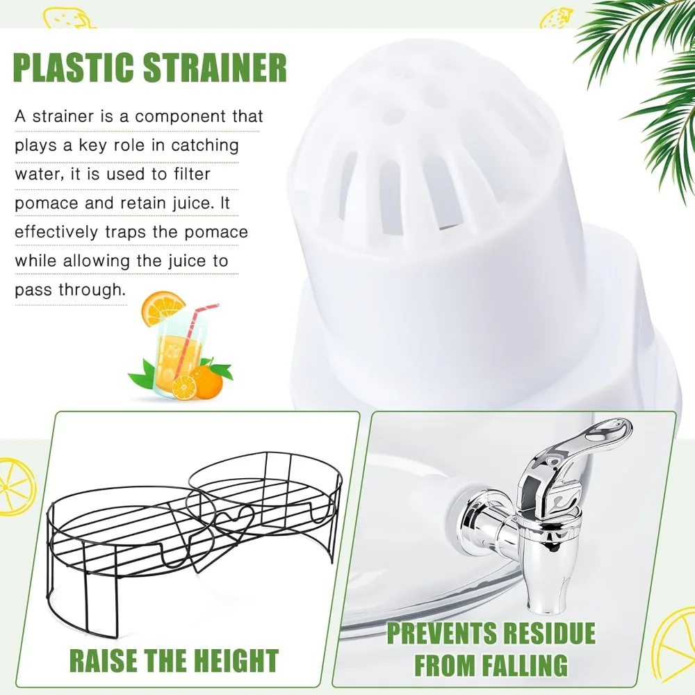 2 pack 4 gallon glass beverage dispenser with stand and spigot leakproof glass drink beverage storage for parties mason jar dis