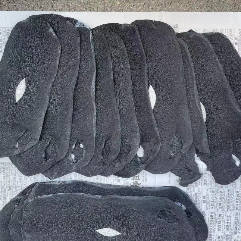 진주 물고기 피부가 있는 가방 지갑 가죽 공예용 블랙 표준 Stiingary 스킨