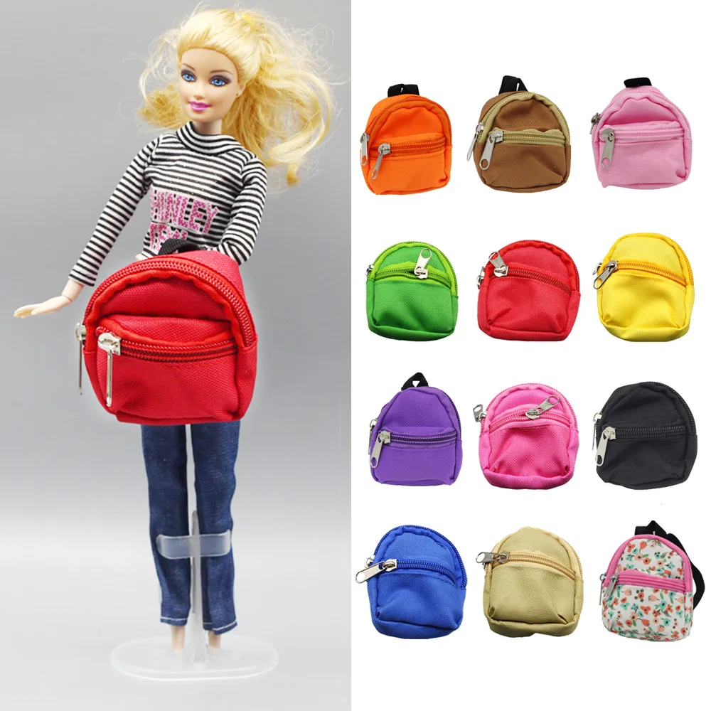 Cute Mini Backpack Miniature Doll Bag Toys For 1/6 BJD Doll Schoolbag  Dollhouse Decor Rucksack Dolls Accessories Kids Gifts