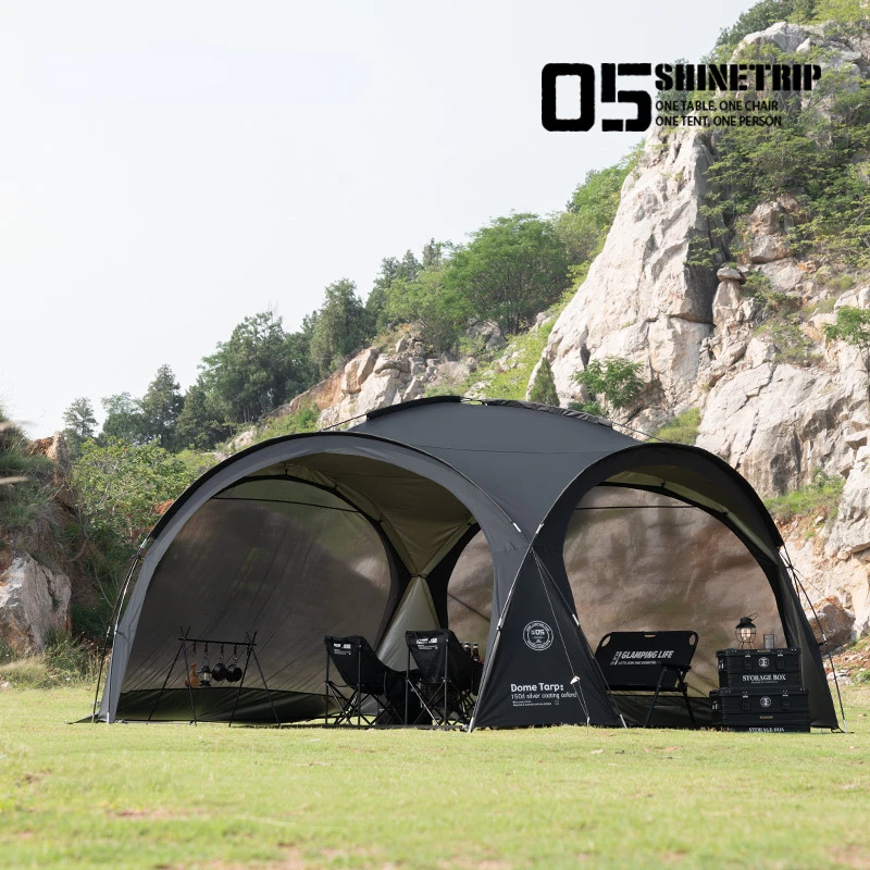 

Outdoor rain and sun protection self driving PU3000MM waterproof silver coated canopy camping sunshade tent ball tent dome
