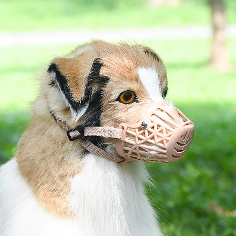 Dog Muzzle Soft Plastic and Leather Breathable Basket Anti Barking Mouth Cover Small Medium Large Dog Anti Biting Basket