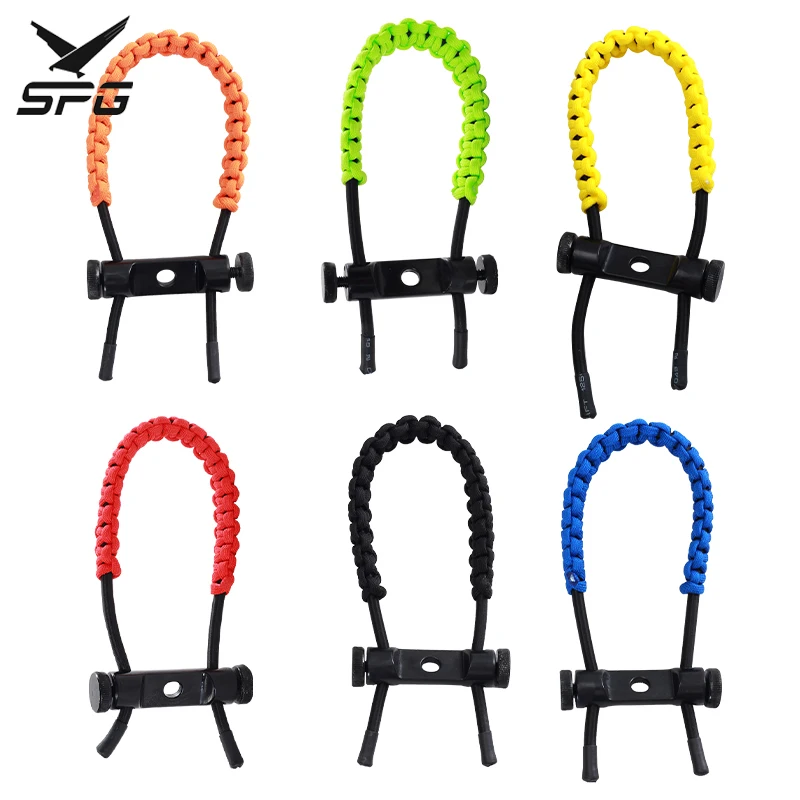 SPG Archery Bow Wrist Sling Compound Bows Hunting Nylon Wrist Strap Braided Adjustable Protective Accessories for Right Hand archery bow wrist straps sling handed woven rope strap durable metal grommet for recurve bows hunting target shooting