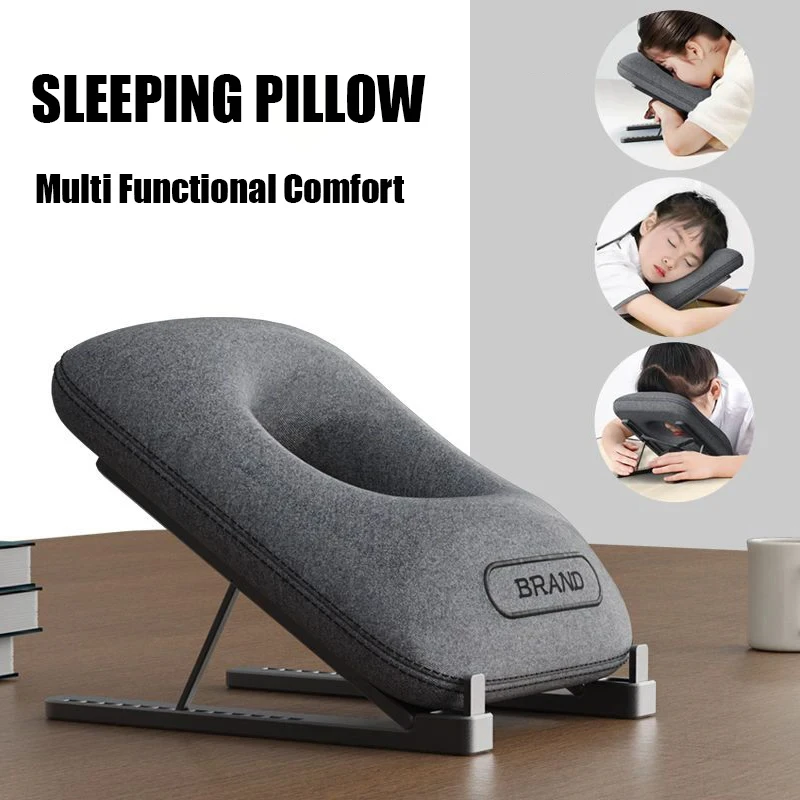 DELUXE MEMORY FOAM DESKTOP NAP PILLOW - MULTI-SUPPORT CURVED CUSION FOR DESK