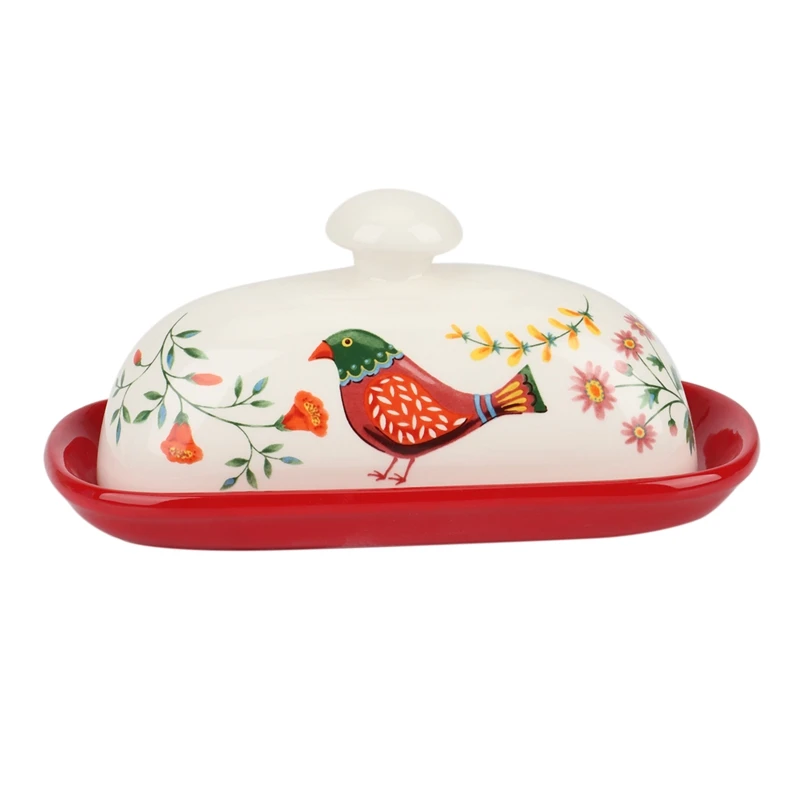 Food Container Butter Plate With Lid Kitchen Tableware Cheese Dish Ceramic Butter Box With Lid Dish Cheese Box