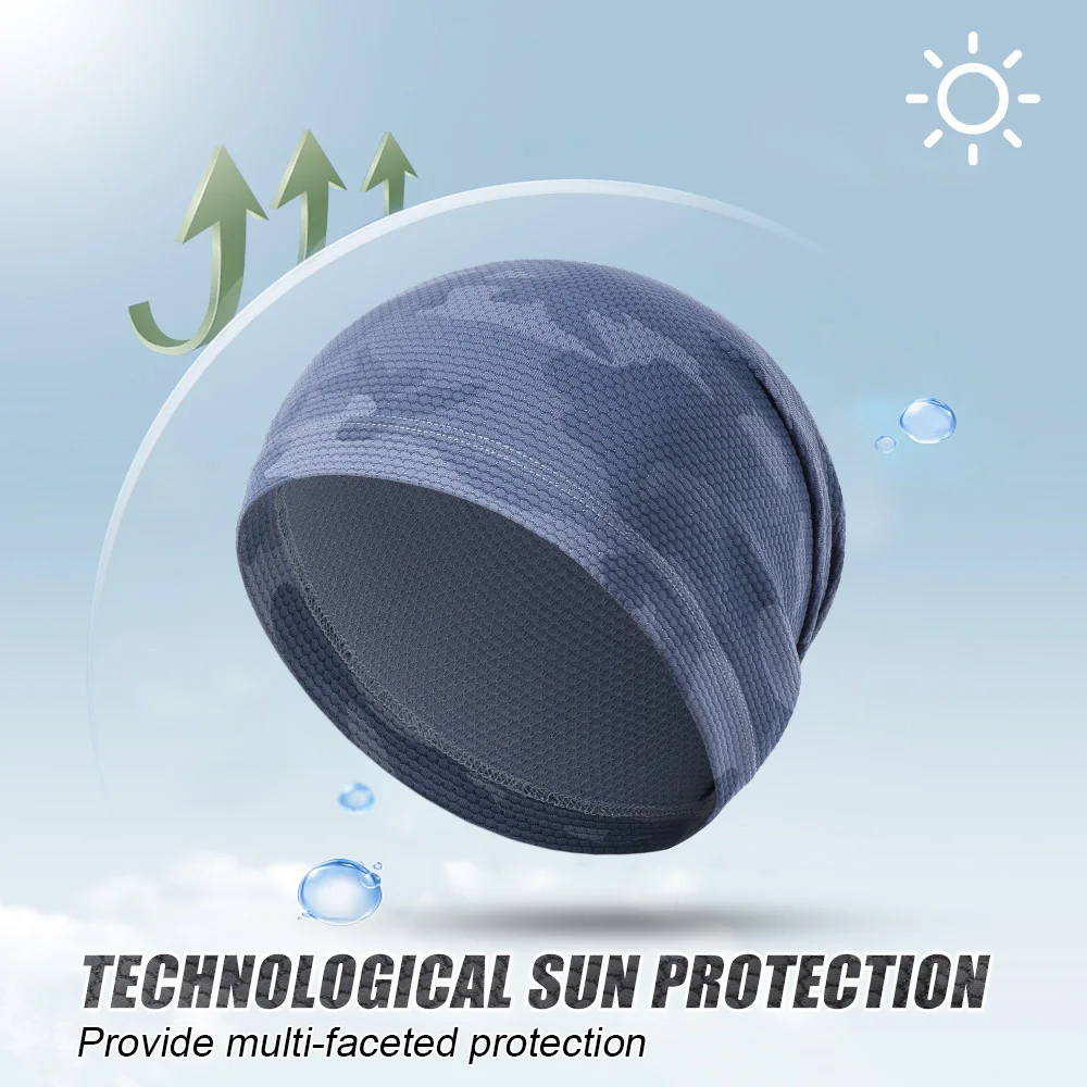 Skull Cap Cycling Cap Ice Silk Cooling Breathable Sweat Absorption Beanie Hat for Outdoor Cycling Bicycle Riding Sports Hat Men 2