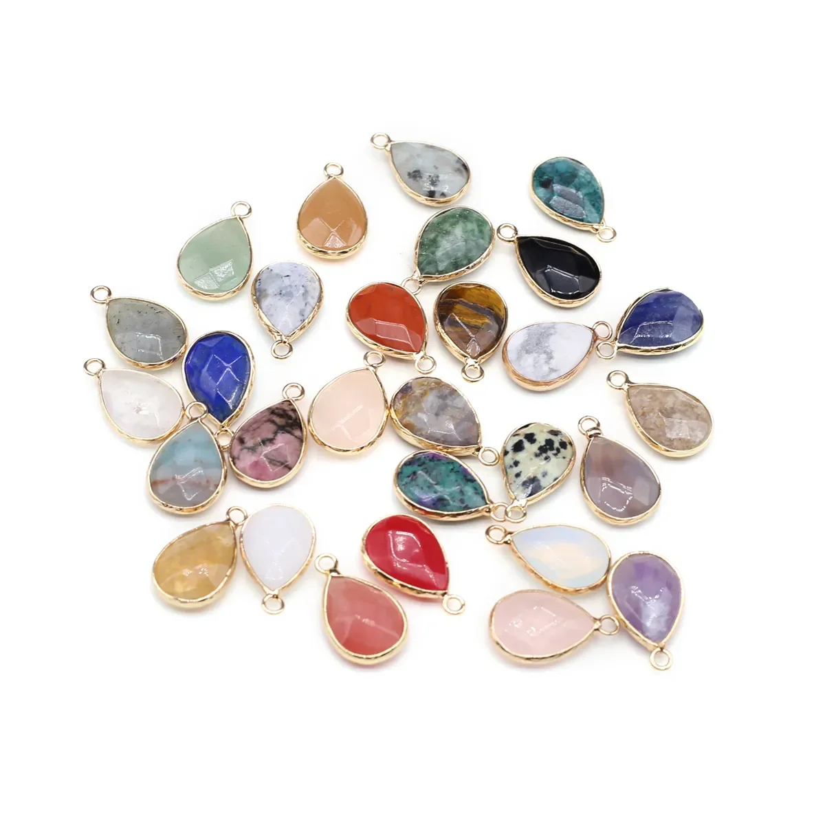 

Natural Stone Pendant Faceted Water Drop Gemstone Exquisite Charms for Jewelry Making Diy Bracelet Necklace Earring Accessories