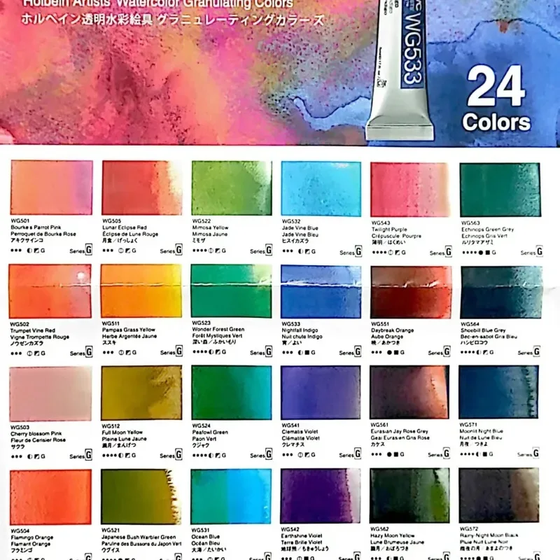 Holbein Layered Color Watercolor Paint 24 Colors 5ml Artist Transparent HB 1ml aquarela Professional Drawing Art Supplies watercolor painting set watercolor paint watercolor pigment