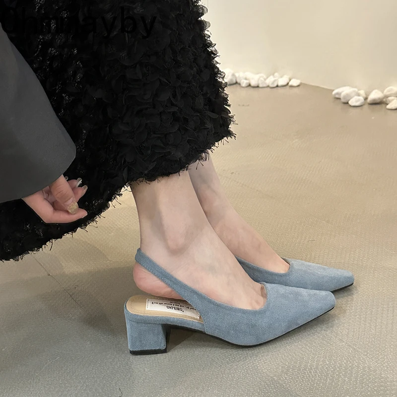 

Роскошные летние женские босоножки 2024, модные элегантные открытые туфли с острым носком, женская уличная одежда, высокая яркость