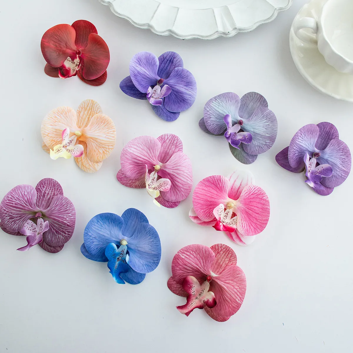 Artificial Flowers Thai Butterfly Orchid Festival Wedding Wreath Bridal Headwear hair Diy gift Decor Accessorie