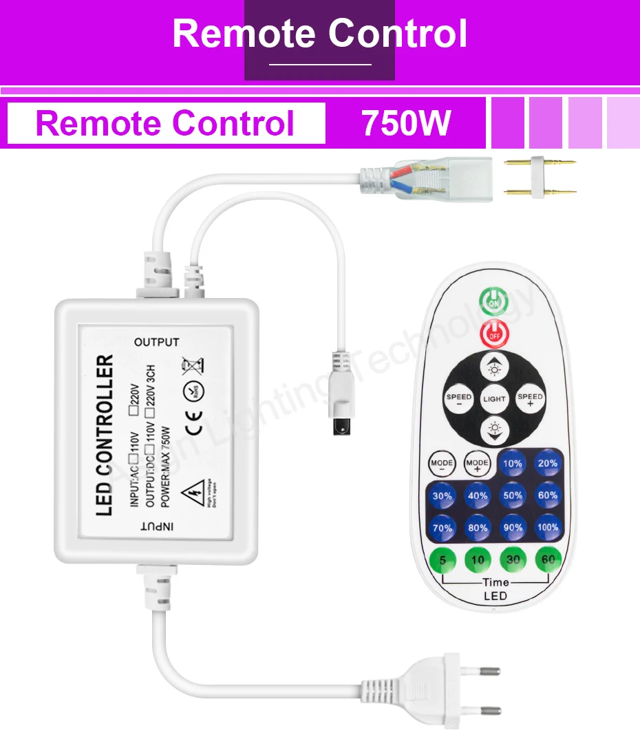 regulável 2pin 220v luz de néon bluetooth