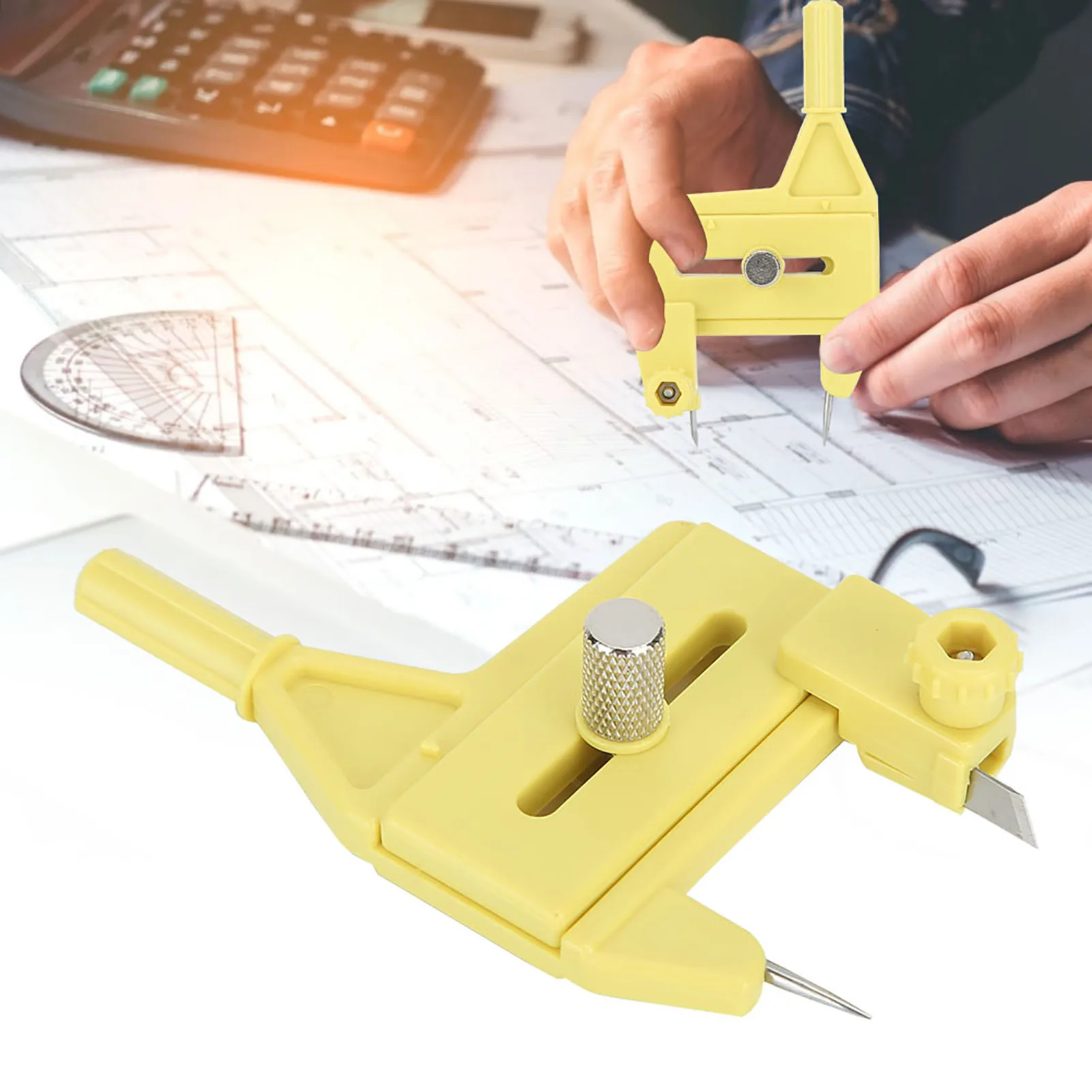Photo Paper Circle Compass Cutter Round Circular Cutting Tool Cutting 1.5‑50mm Radius DIY Tangential Device