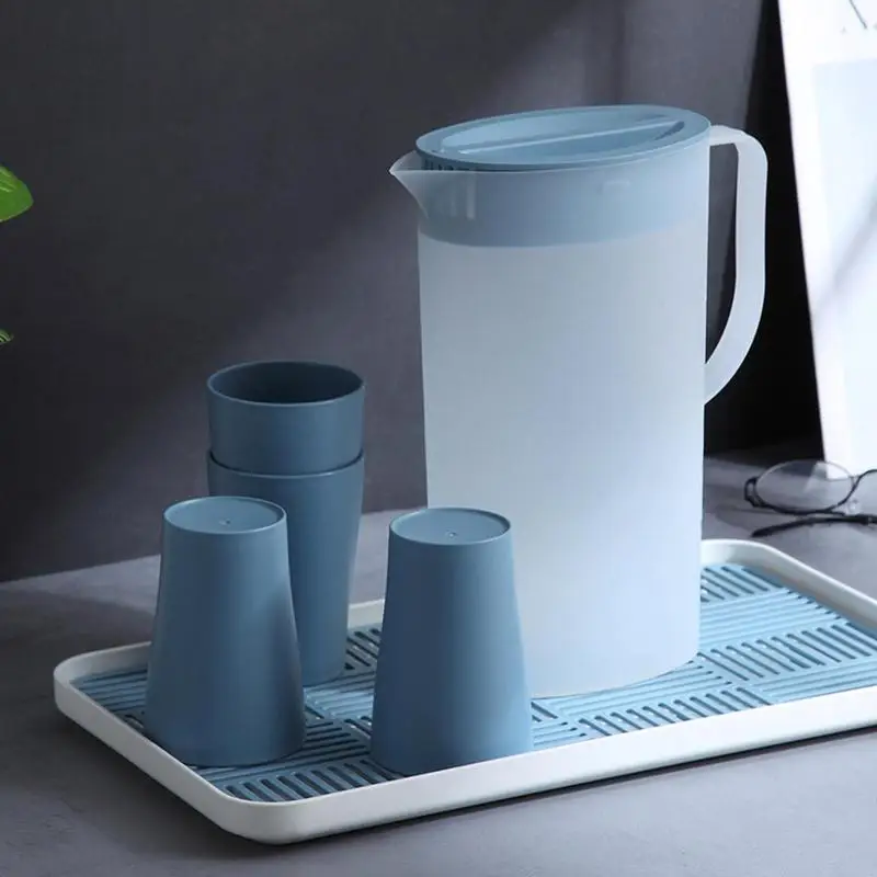 1.5L/2L Large Water Pitcher With Handle And Lid Heat Resisttant Cold Hot Kettle Large-capacity Tea Pitcher Water Juice Jug glass pitcher plastic juice jug cold water jug