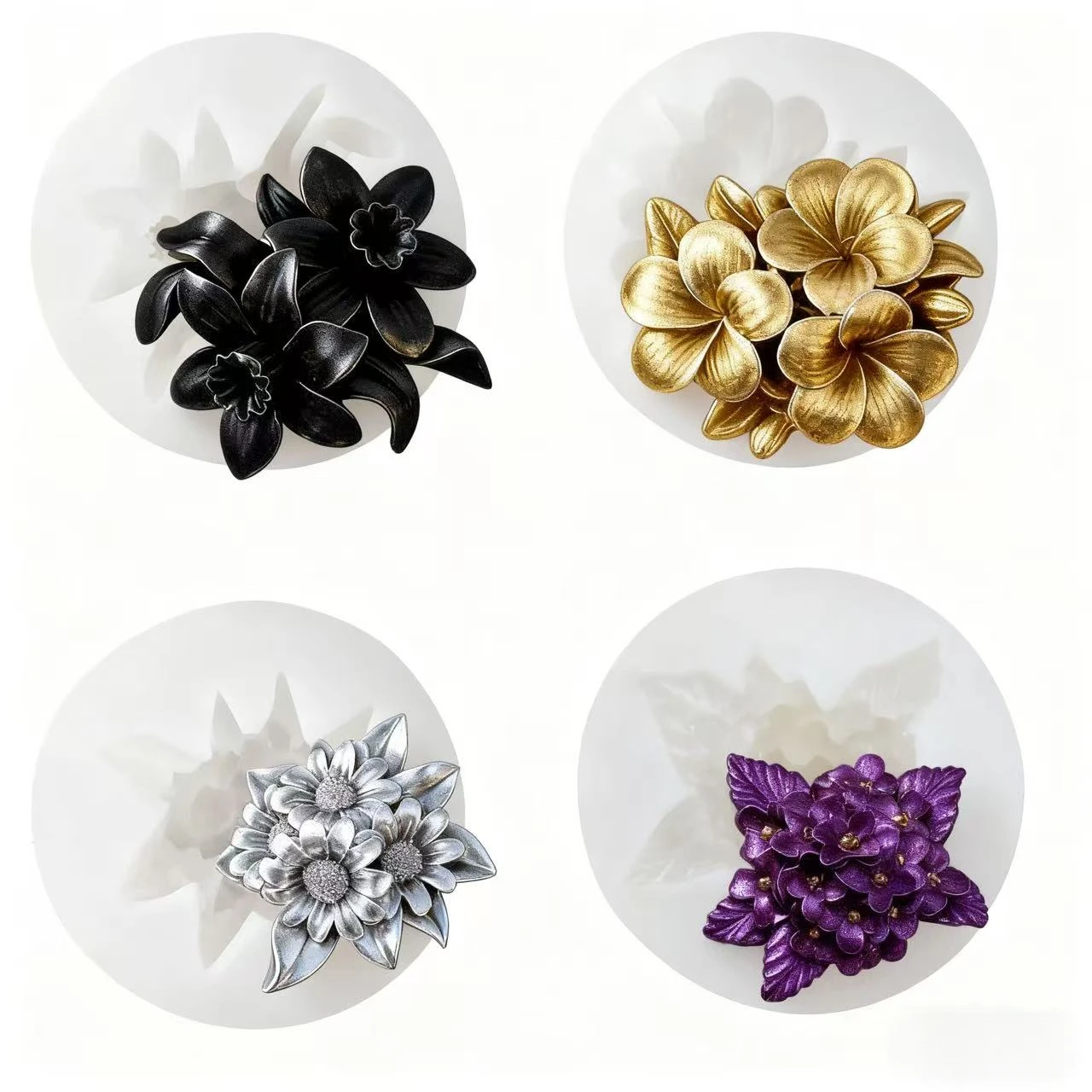 Szczegółowy kwiatowy wzór na silikonowej formie