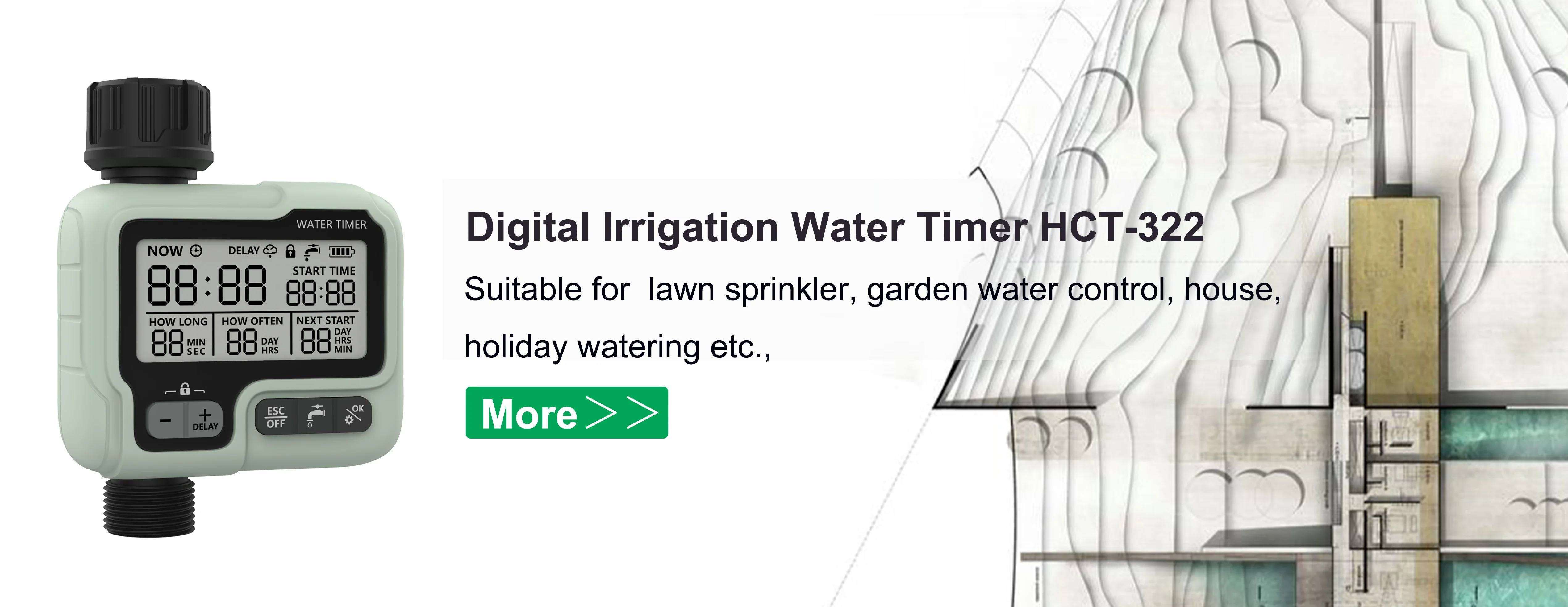 Description Picture 4 of itemEshico HCT-355 Automatic Watering Timer Rain Sensor Garden Automatic Irrigation Adjustable Program Garden Tools