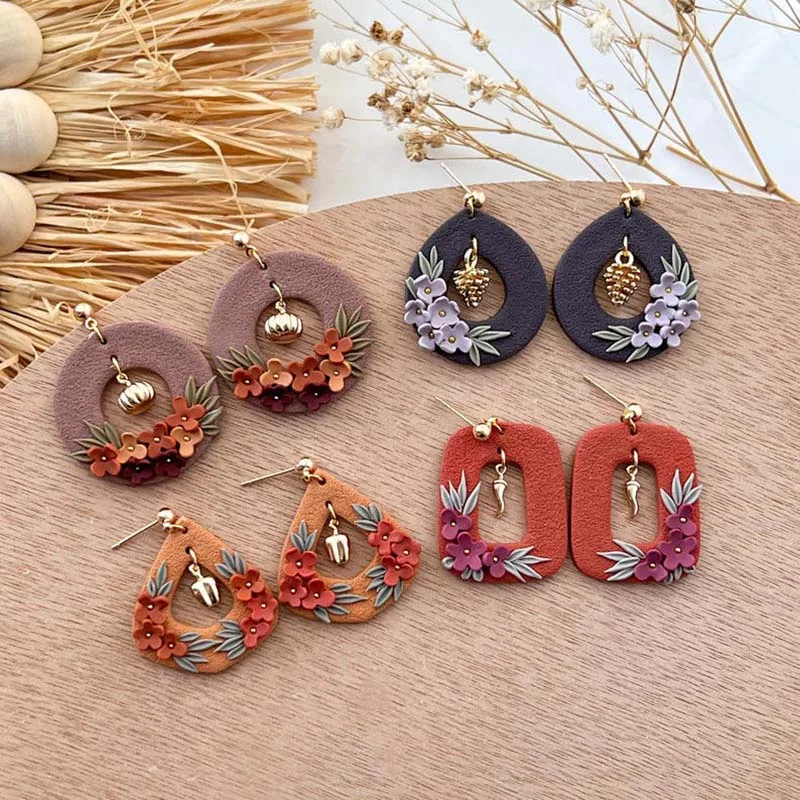 Polymer Clay Cutter Basic Donut Polymer Clay Cutters Earring Cutter Fall Autumn 14K Gold Plated Charms Polymer Clay Tools Charms polymer clay cutter