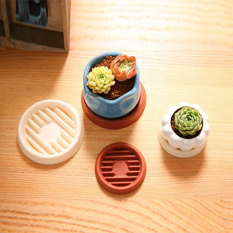 PP Flower Pot Tray with Water Bottom Support Flower Pot Chassis Base Basin Support Breathable Drainage Tray for Small