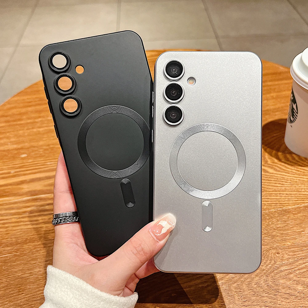 Luxury Matte Magnetic Phone Case with Magsafe-Compatible Silicone Soft Cover