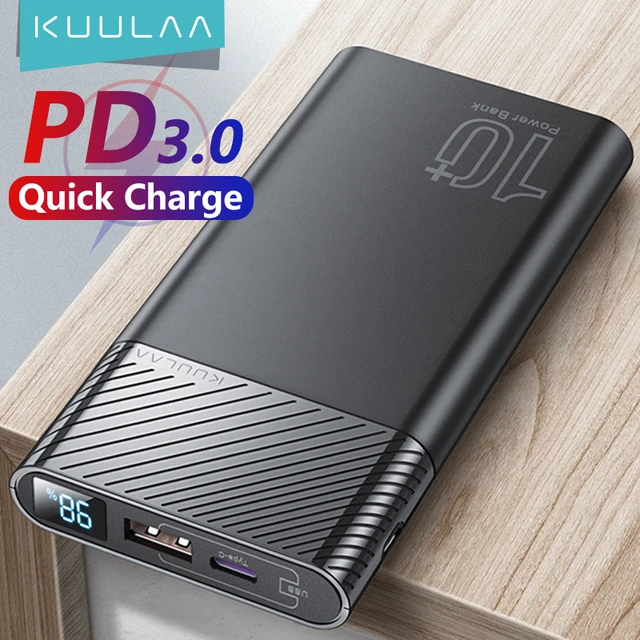 Kuulaa Power Bank 10000 Mah Qc Pd 3.0 Poverbank Chargeur De Batterie  Externe Usb 10000 Mah Pour Iphone 14 13 - Externe Batterie Pack - AliExpress