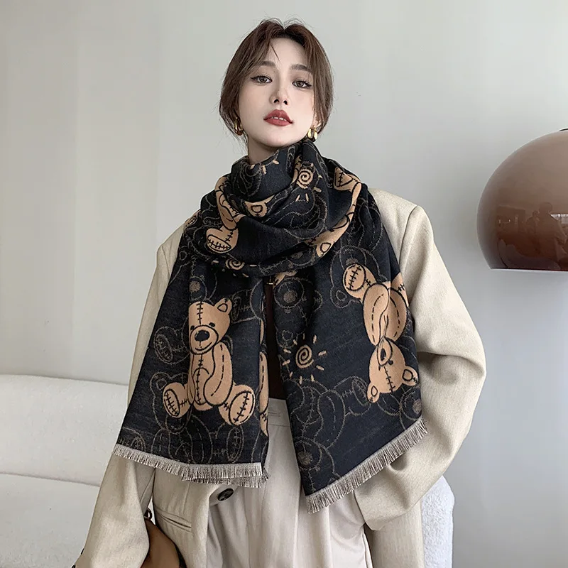 

Scarf Female Winter Warm Long Paragraph Hundred Take Care of Air Conditioning Room Net Red Shawl Outside the Faux Cashmere Scarf